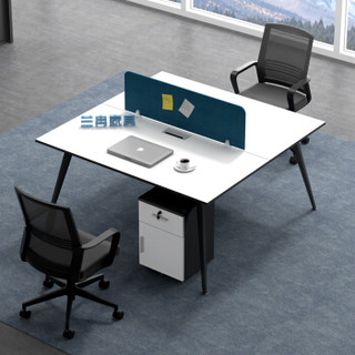兰冉（lanran）职员桌办公桌屏风卡位电脑桌  黑白纲脚款   【六人位不含柜椅】