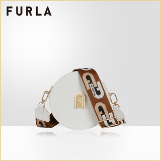 FURLA/芙拉经典款SLEEK 新款斜挎包迷你单肩包圆形包BAHM-1057273（粉色+黑色）