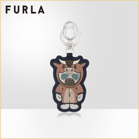 FURLA/芙拉KUMAFLAGE 2021早春新品男式小熊时尚百搭钥匙扣 MR00015-690（深蓝色+黑色+棕色）