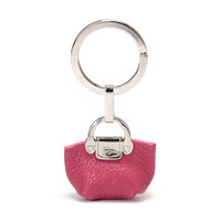 珑骧 LONGCHAMP 女士LE FOULONNE系列金属配皮钥匙圈钥匙扣粉红色 6983 021 018