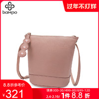 真皮小水桶包女品牌新款刺绣大容量头层牛皮女包百搭单肩斜挎包（灰蓝463Z）