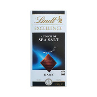 LINDT瑞士莲特醇排装海盐味黑巧克力100G *2件