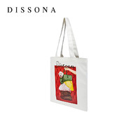 迪桑娜包2020秋冬潮酷新品时尚帆布包手提袋大容量环保布袋购物袋（白色A）