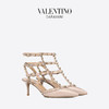 VALENTINO GARAVANI/华伦天奴 ROCKSTUD 漆皮系带铆钉高跟鞋 ZW2S0375VNWP45 （34.5、裸粉色）