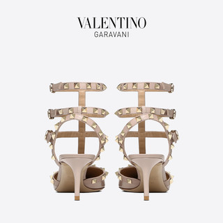 VALENTINO GARAVANI/华伦天奴 ROCKSTUD 漆皮系带铆钉高跟鞋 ZW2S0375VNWP45 （34.5、裸粉色）