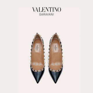 VALENTINO GARAVANI/华伦天奴 女士 黑色ROCKSTUD 漆皮铆钉高跟鞋 ZW2S0A04VNWN91 （34.5、黑色）