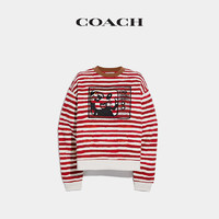 【奇趣联名】COACH/蔻驰DISNEY Mickey联名卫衣 6046_RDX （XS、红色/白色）