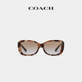 COACH/蔻驰 经典标志链条矩形框太阳眼镜 L1131_QVS（粉色玳瑁色）