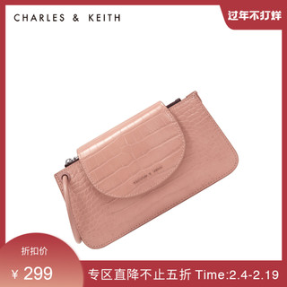 CHARLES&KEITH女包CK6-10700897女翻盖迷你手拿包单肩包（Burgundy葡萄酒红色）