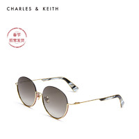 CHARLES＆KEITH 太阳镜 CK3-21280352 金属摩登半镜框饰女士墨镜（Gold金色）
