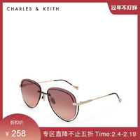 CHARLES&KEITH秋冬配饰CK3-11280397细边框太阳眼镜（Rose Gold玫瑰金色）