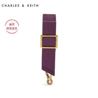 CHARLES＆KEITH肩带CK8-62250037 欧美金属方扣装饰女士肩带（Prune深紫红色（仅肩带））