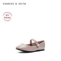 CHARLES&KEITH童鞋CK9-71700060-1半宝石饰儿童玛丽珍鞋（23（2-2.5岁）、Black黑色）