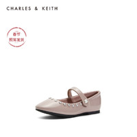 CHARLES&KEITH童鞋CK9-71700060-1半宝石饰儿童玛丽珍鞋（24（2.5-3岁）、Black黑色）