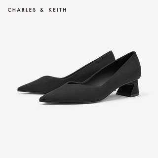 CHARLES&KEITH女鞋CK1-60920146建筑跟饰女士尖头高跟鞋（41、Taupe灰褐色）