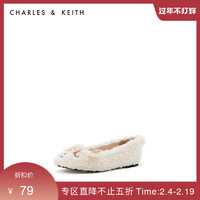 CHARLES&KEITH童鞋CK9-71700070小羊造型儿童平底鞋单鞋（25、Beige米色）