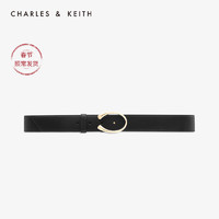 CHARLES&KEITH配饰CK4-42250233金属扣饰女士时尚宽腰带（Black黑色-L）