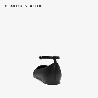 CHARLES&KEITH2020秋冬女鞋CK1-70900169一字带平底单鞋（36、Chalk粉白色）
