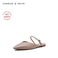 CHARLES&KEITH女鞋CK1-70900184平底穆勒鞋（35、Taupe灰褐色）