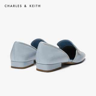 CHARLES&KEITH女鞋CK1-70390290缝线乐福鞋单鞋（41、Black黑色）