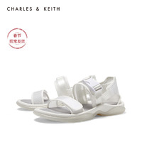 CHARLES&KEITH女鞋CK1-70380763-A插扣运动凉鞋（36、White白色）