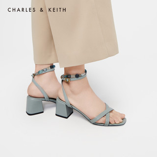 CHARLES&KEITH女鞋CK1-60480016串珠腕带高跟凉鞋（39、Green绿色）