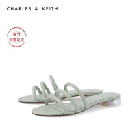 CHARLES&KEITH女鞋CK1-70390295细绊带露趾低跟凉拖鞋（35、Yellow黄色）