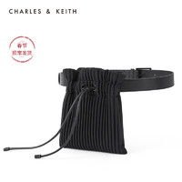 CHARLES&KEITH女包CK2-80671067褶皱包面单肩包腰包（Mint Green薄荷绿色）