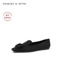 CHARLES&KEITH女鞋CK1-71720006方扣饰女士方头平底单鞋（35、Mauve紫红色）