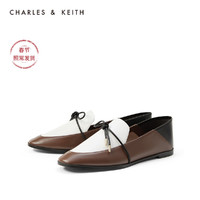 CHARLES&KEITH秋冬女鞋CK1-70380793女士乐福鞋单鞋（35、Black黑色）