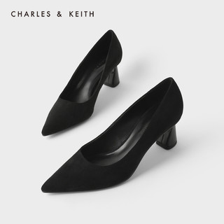 CHARLES&KEITH秋冬女鞋CK1-60280260异形跟饰尖头高跟单鞋女（41、Black黑色）