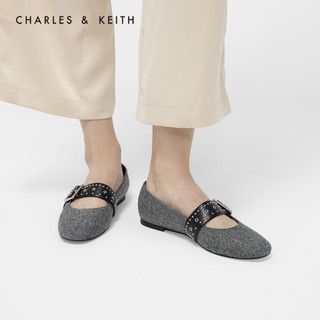 CHARLES&KEITH秋冬女鞋CK1-70900217女士玛丽珍鞋（41、DARK GREY深灰色）