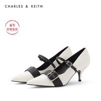 CHARLES&KEITH冬季新品CK1-60280271女士高跟单鞋（39、DARK BLUE深蓝色）