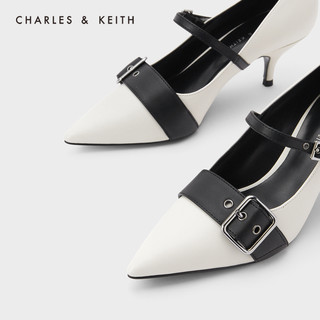 CHARLES&KEITH冬季新品CK1-60280271女士高跟单鞋（41、DARK BLUE深蓝色）