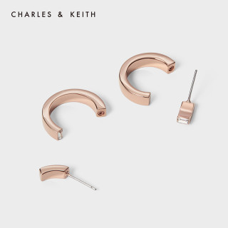 CHARLES&KEITH耳环耳饰CK5-42150002女士复古设计感气质耳环(Rose Gold玫瑰金色)