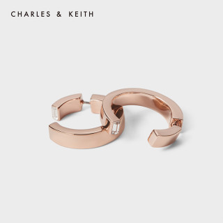 CHARLES&KEITH耳环耳饰CK5-42150002女士复古设计感气质耳环(Rose Gold玫瑰金色)
