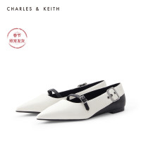 CHARLES&KEITH冬季新品CK1-70900247女士平底单鞋（38、粉白色Chalk）