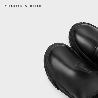 CHARLES&KEITH2020冬季新品CK9-90900006花边装饰儿童休闲短靴（32、Black黑色）