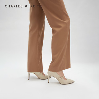 CHARLES&KEITH2021早春新品CK1-60280278女尖头可踩脚高跟单鞋（41、Black黑色）