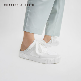 CHARLES＆KEITH2021春新品CK1-70900257女士休闲系带运动风穆勒鞋（38、Mint Green薄荷绿色）