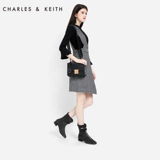 CHARLES&KEITH5女靴CK1-91680015及踝毛靴雪地靴女（39、Dark Brown深啡色）