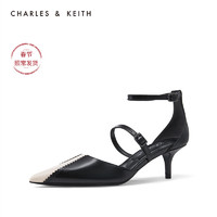 CHARLES&KEITH低帮鞋SL1-61720015拼接鞋面饰女士尖头高跟鞋SL1-61720015（35、Multi综合色）