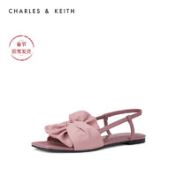 CHARLES&KEITH凉鞋CK1-70390264扭结装饰女士平底鞋凉鞋（38、Pink粉红色）