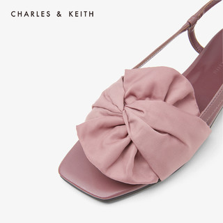 CHARLES&KEITH凉鞋CK1-70390264扭结装饰女士平底鞋凉鞋（39、Pink粉红色）