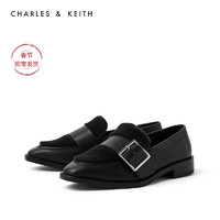 CHARLES&KEITH秋冬女鞋CK1-70380697女拼接乐福鞋（35、Purple紫色）