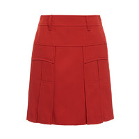 Prada/普拉达红色侧边拼接口袋装饰女士半身短裙（38、红 色）