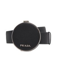 Prada/普拉达黑色经典LOGO字母女士时尚小号Saffiano 皮革钱夹  1CC4902DL0 （黑色、65cm）