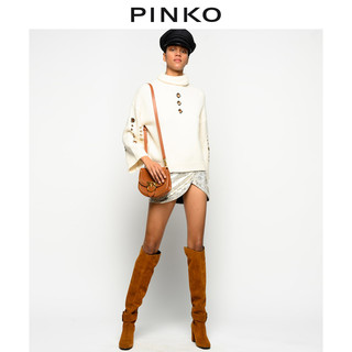PINKO2020秋冬女装镂空宽松高领毛衣针织衫1G15JVY6CF（XS、Z05）