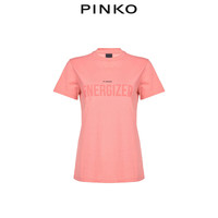 PINKO2021春夏新品女装字母印花圆领休闲T恤上衣1G163CY731（S、Z04）