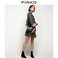 PINKO2021春夏新品女装不对称圆点系带连衣裙1G15QZ8421（40、ZZ2）